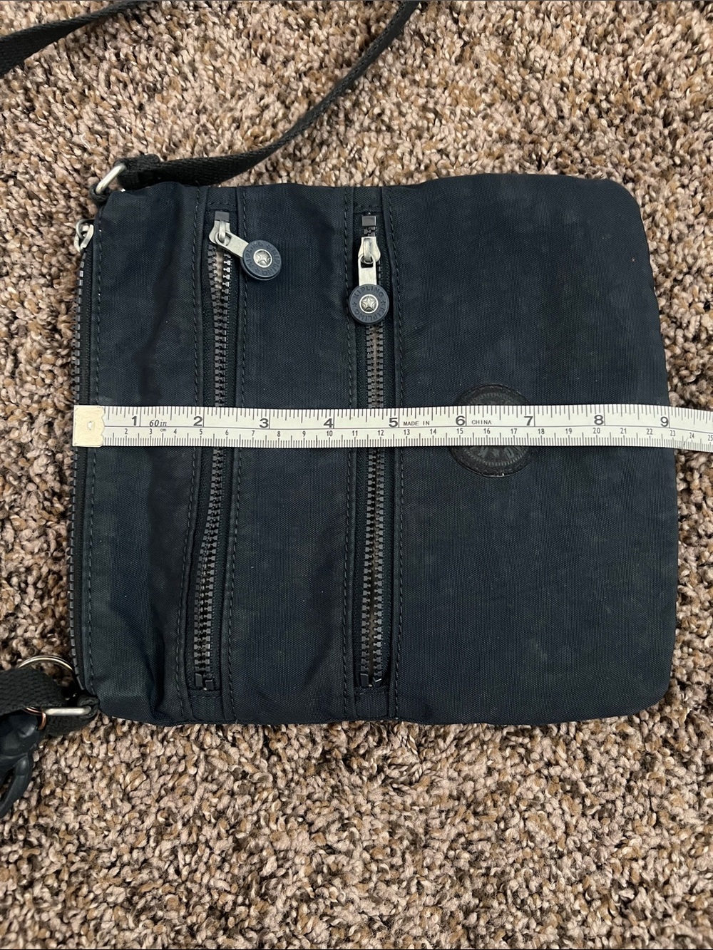 Kipling Black Lightweight Crossbody Bag with Front Zips - Picture 10 of 11
